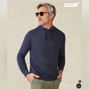 Faherty Sunwashed Midweight Organic Hoodie Men XL Blue Nights Coastal Gorpcore